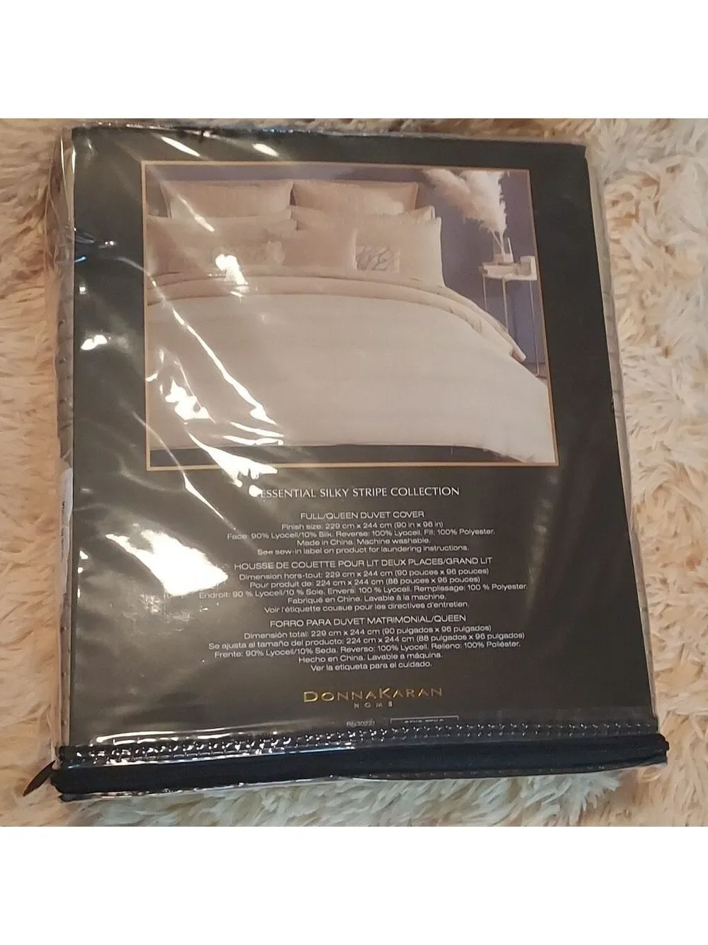 Donna Karan Silky Stripe Duvet Cover Full/Queen